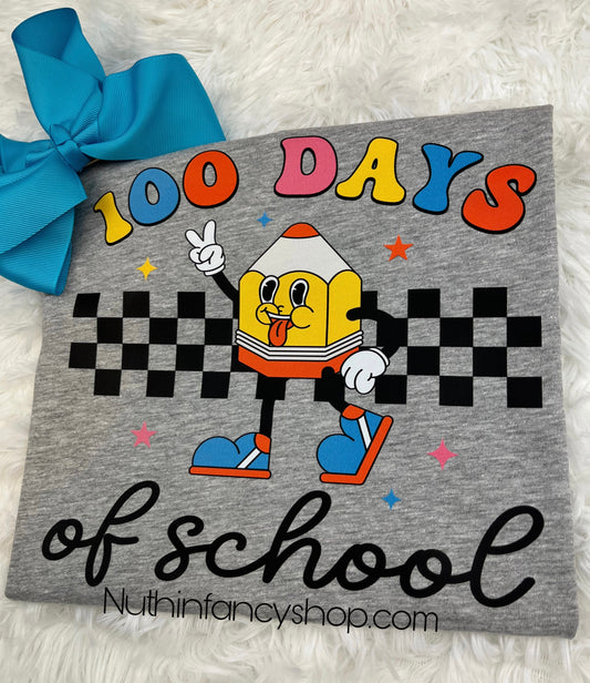 Cute Retro Pencil 100 Days