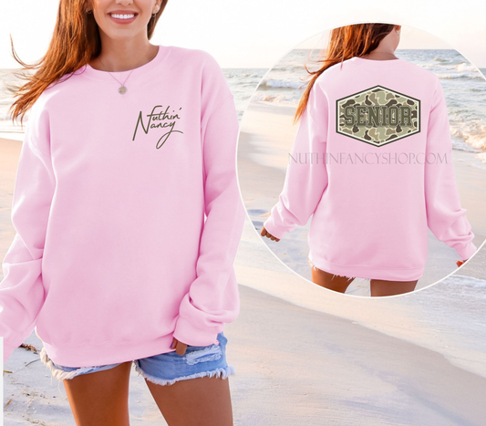 Upper Grades Camo Patch Pink Sweatshirt