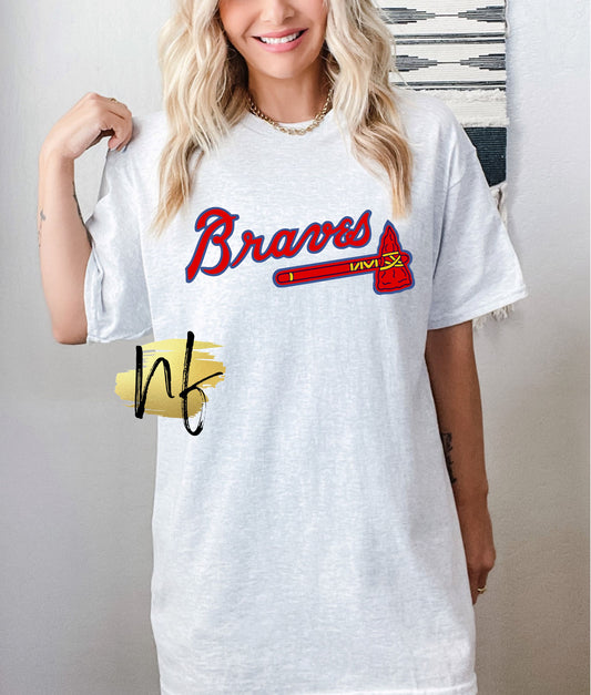 Simple Red with Blue Outline Atlanta Team, Ash