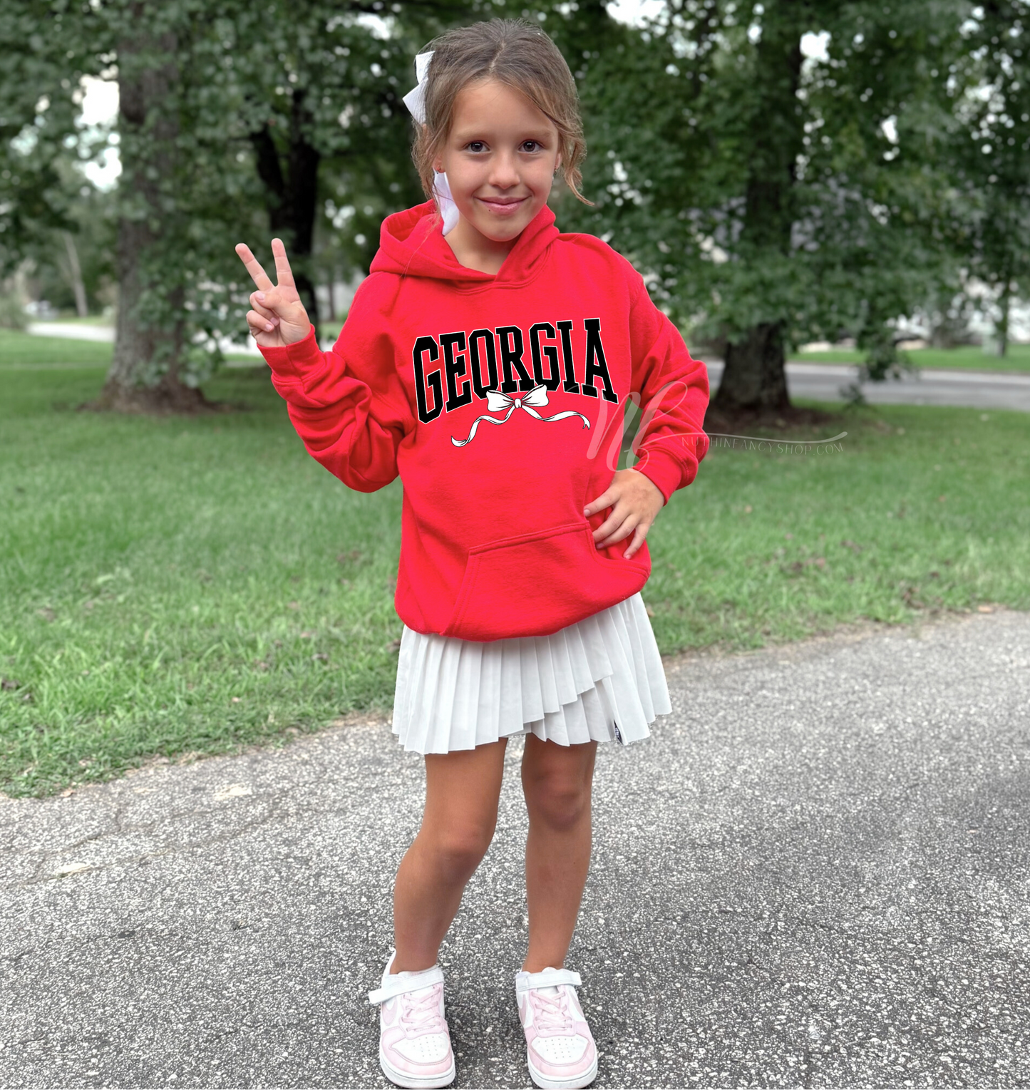 Black Georgia Coquette Varsity Bow