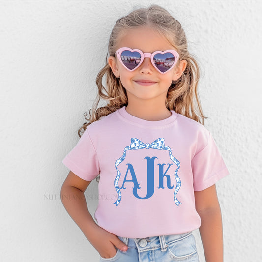 Chinoiserie Fishtail Draped Bow Monogram