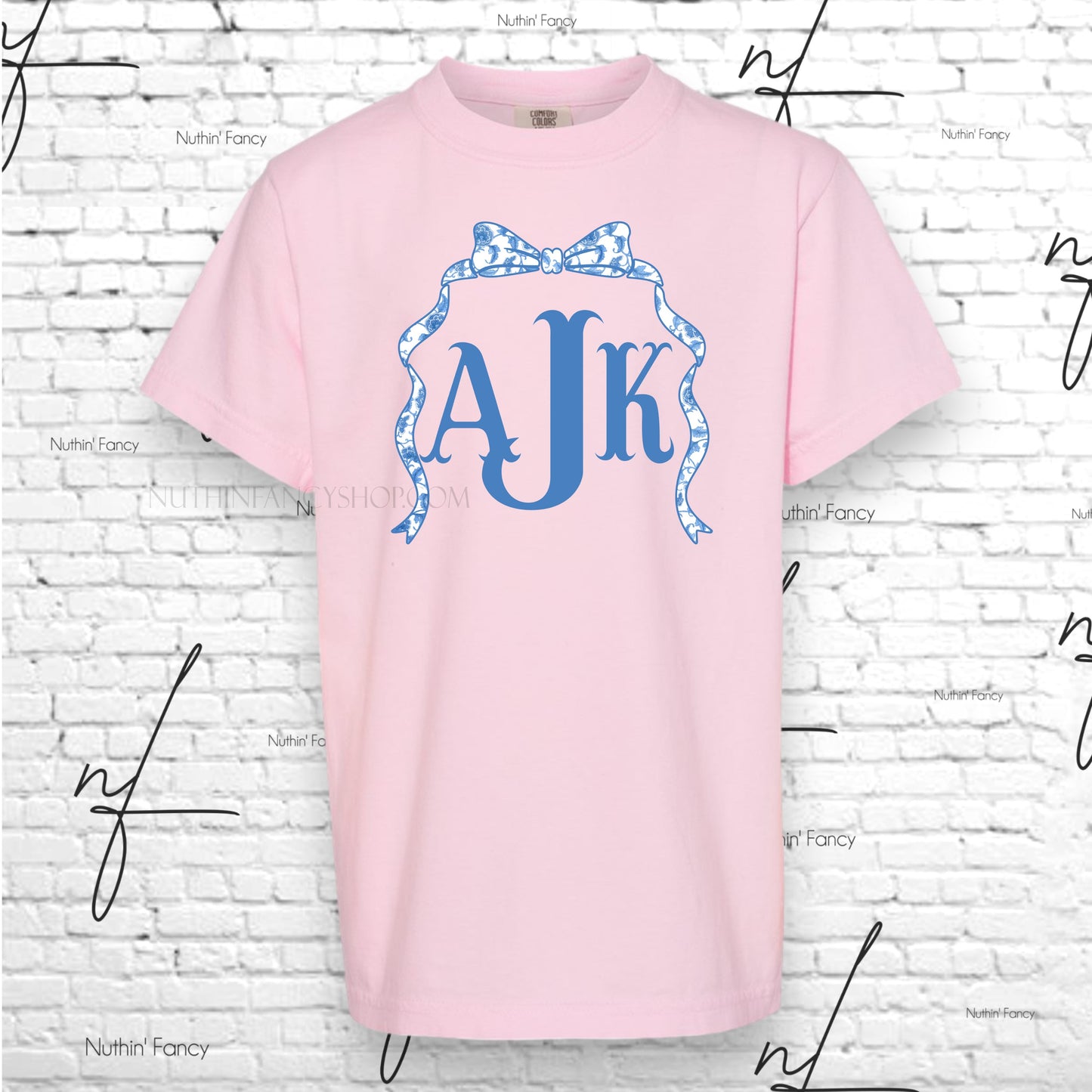 Chinoiserie Fishtail Draped Bow Monogram