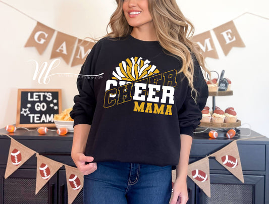Crossed Cheer MAMA Faux Glitter, Custom Back