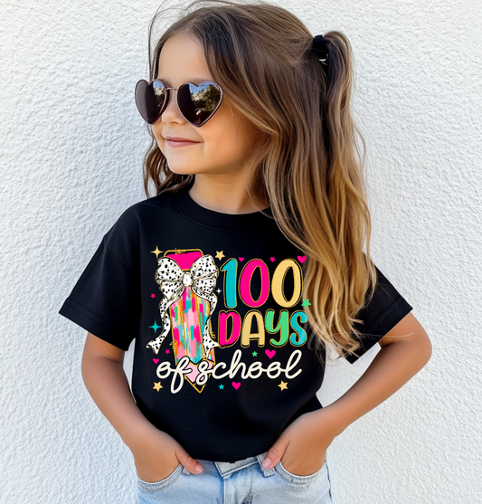 Coquette Brushstroke Pencil Bow 100 Days