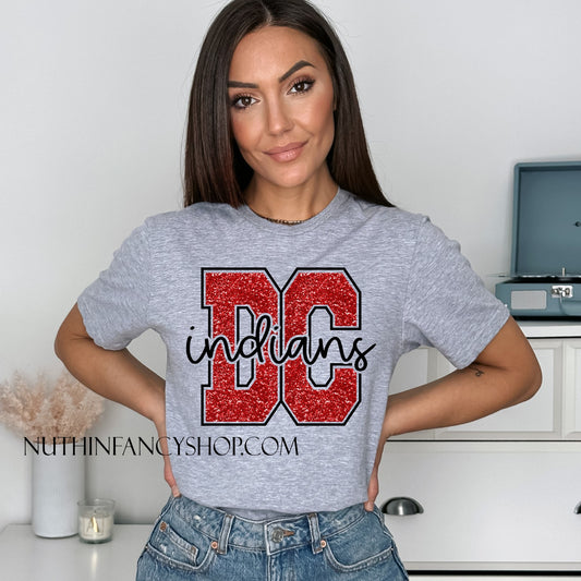 Dodge County Indians Bold Faux Glitter