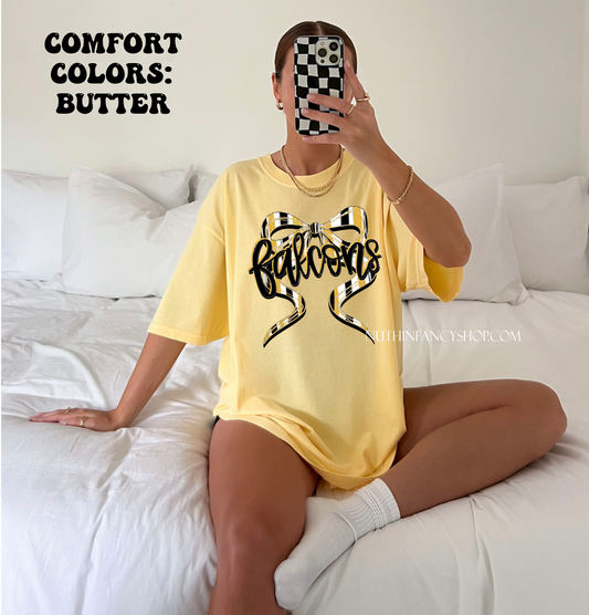 Falcons Hand Drawn Bow on Yellow Gold