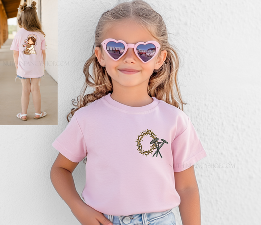 Faceless Jesus and A Bunny on Light Pink