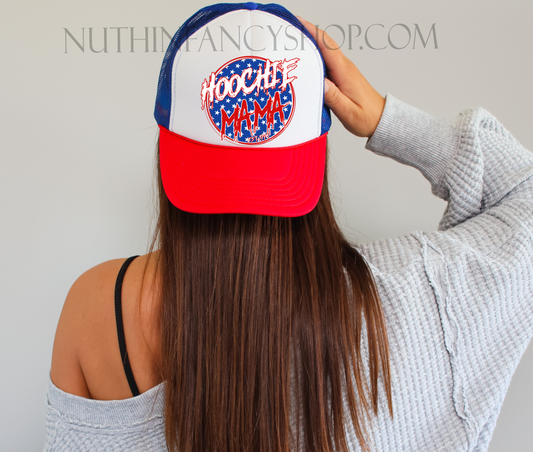 Hoochie Mama Patriotic Hat - NO ROPE ON HAT