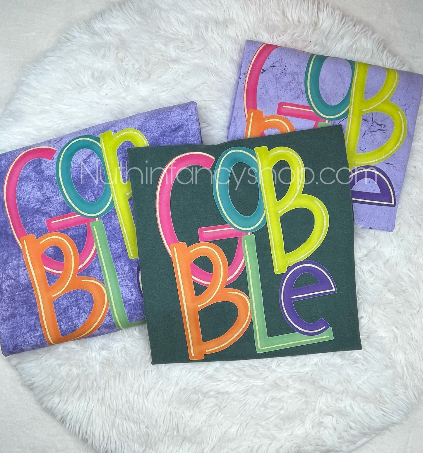 Stacked Colorful Gobble, Purple