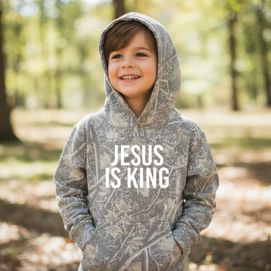 Jesus is King, Washed Out Camo Hoodie