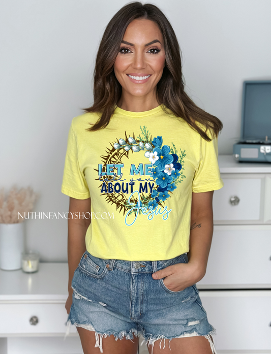 My Jesus Blue Floral Wreath