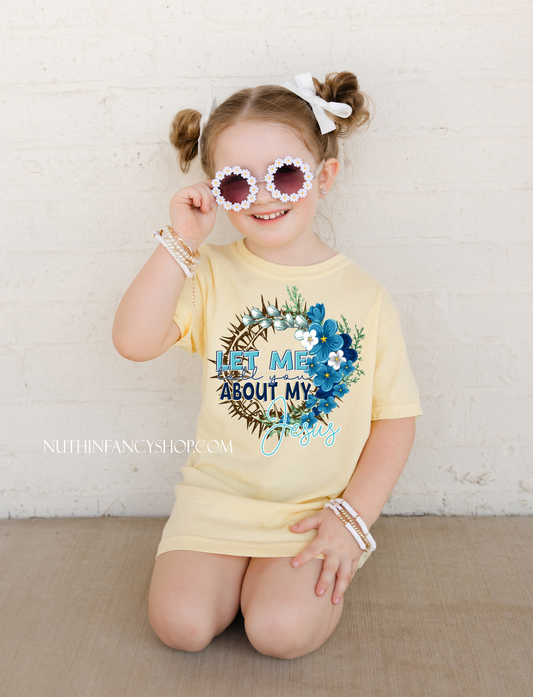 My Jesus Blue Floral Wreath