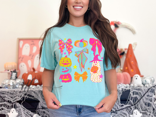 Neon Spooky Collage on Mint