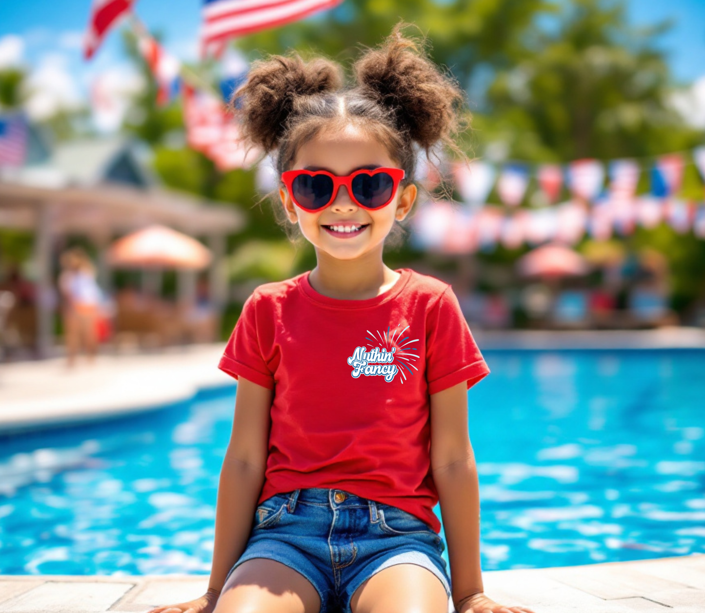 Patriotic Doodle on Red