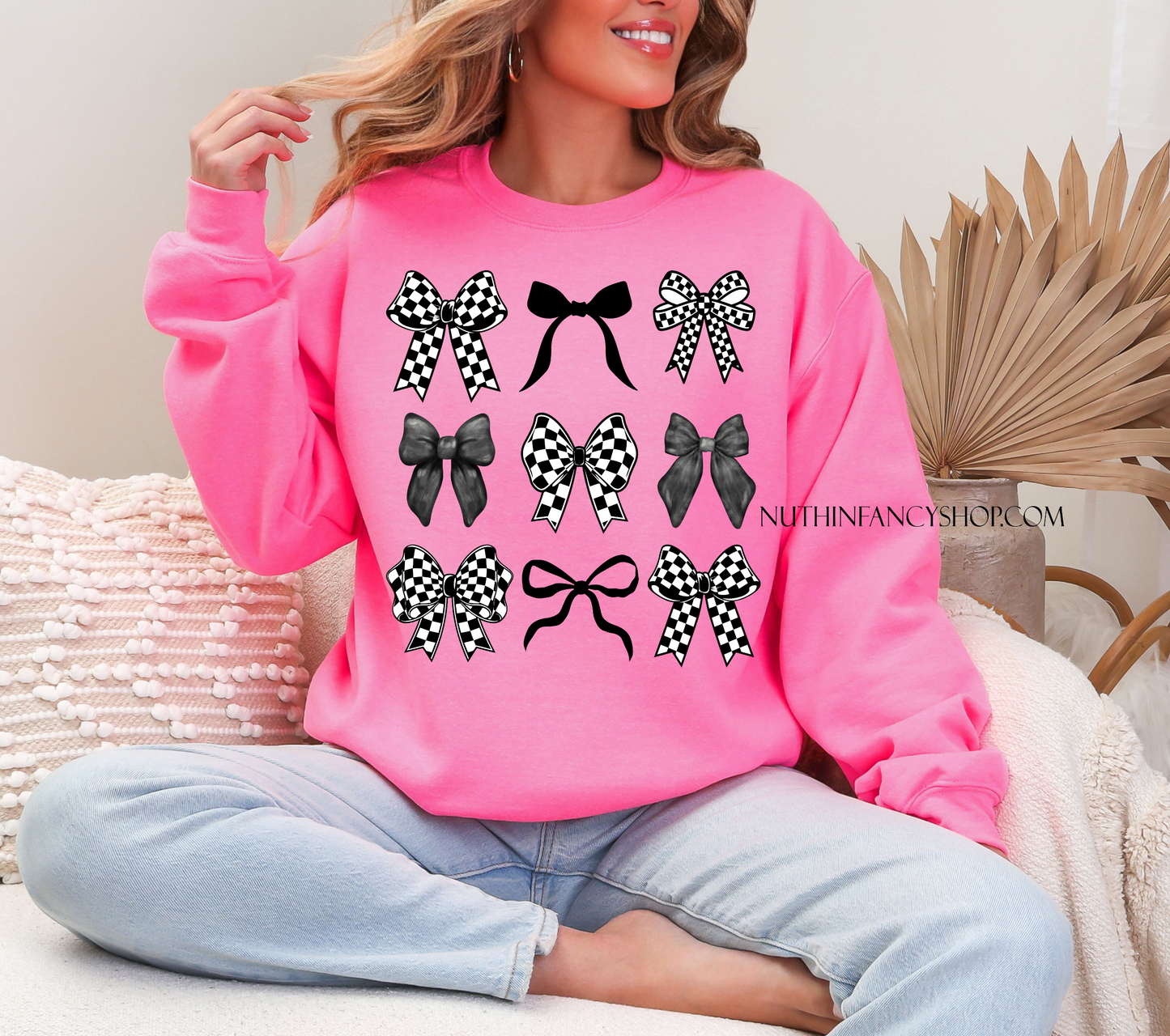 Racing Bow Collage on Pink