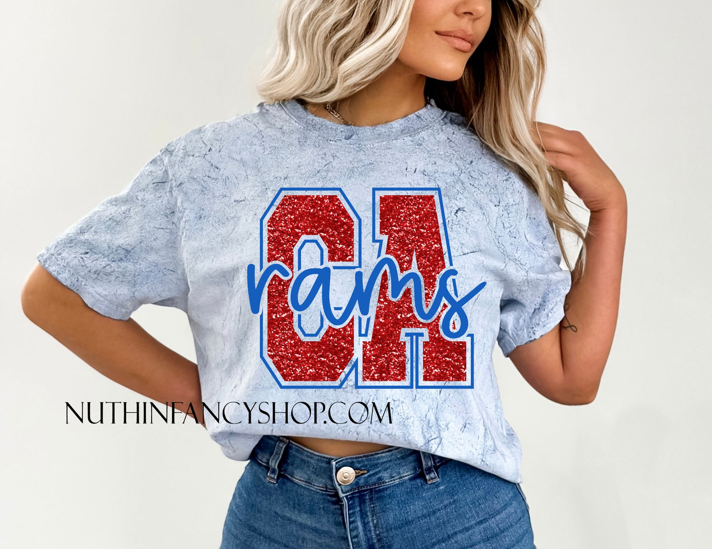 Covenant Academy Rams Bold Faux Glitter