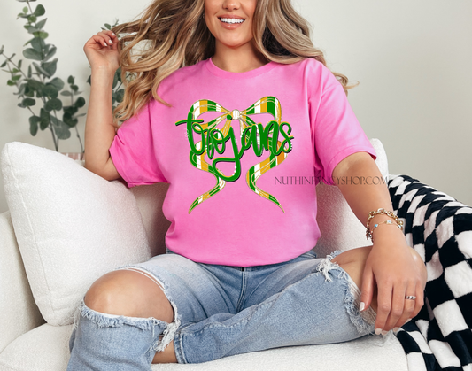 Trojans Hand Drawn Bow on Pink