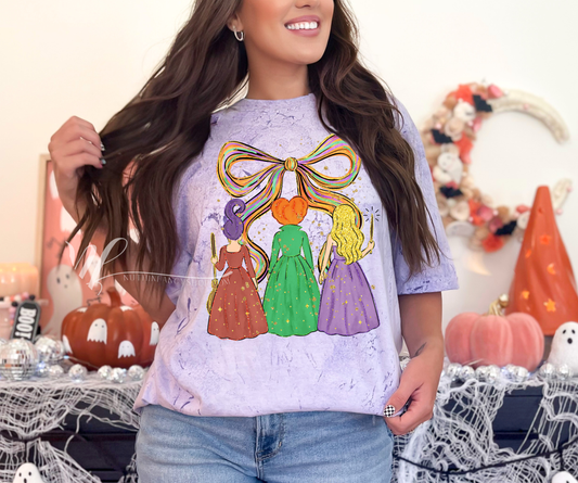 Witchy Bow Doodle Acid Wash