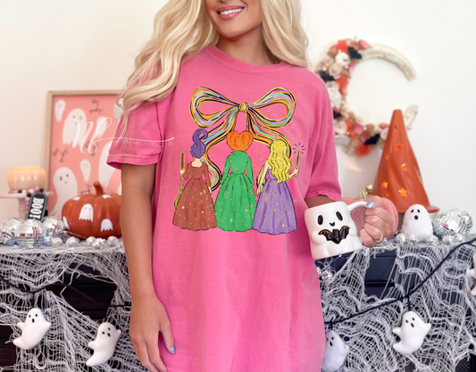 Witchy Bow Doodle on Pink