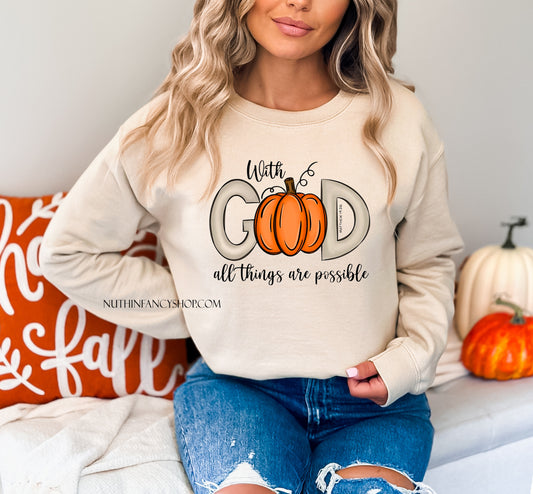 With God All Things Are Possible Pumpkin
