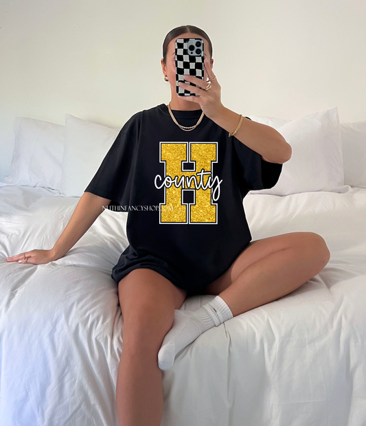 Faux Glitter Harris County on Black