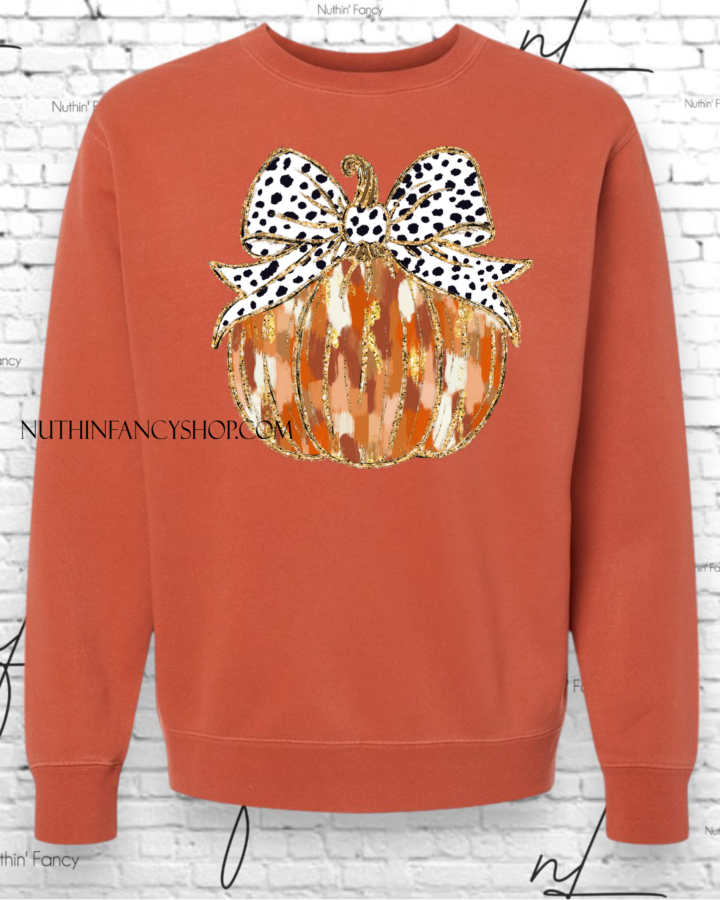Brush Stroke Pumpkin with Dotted Bow