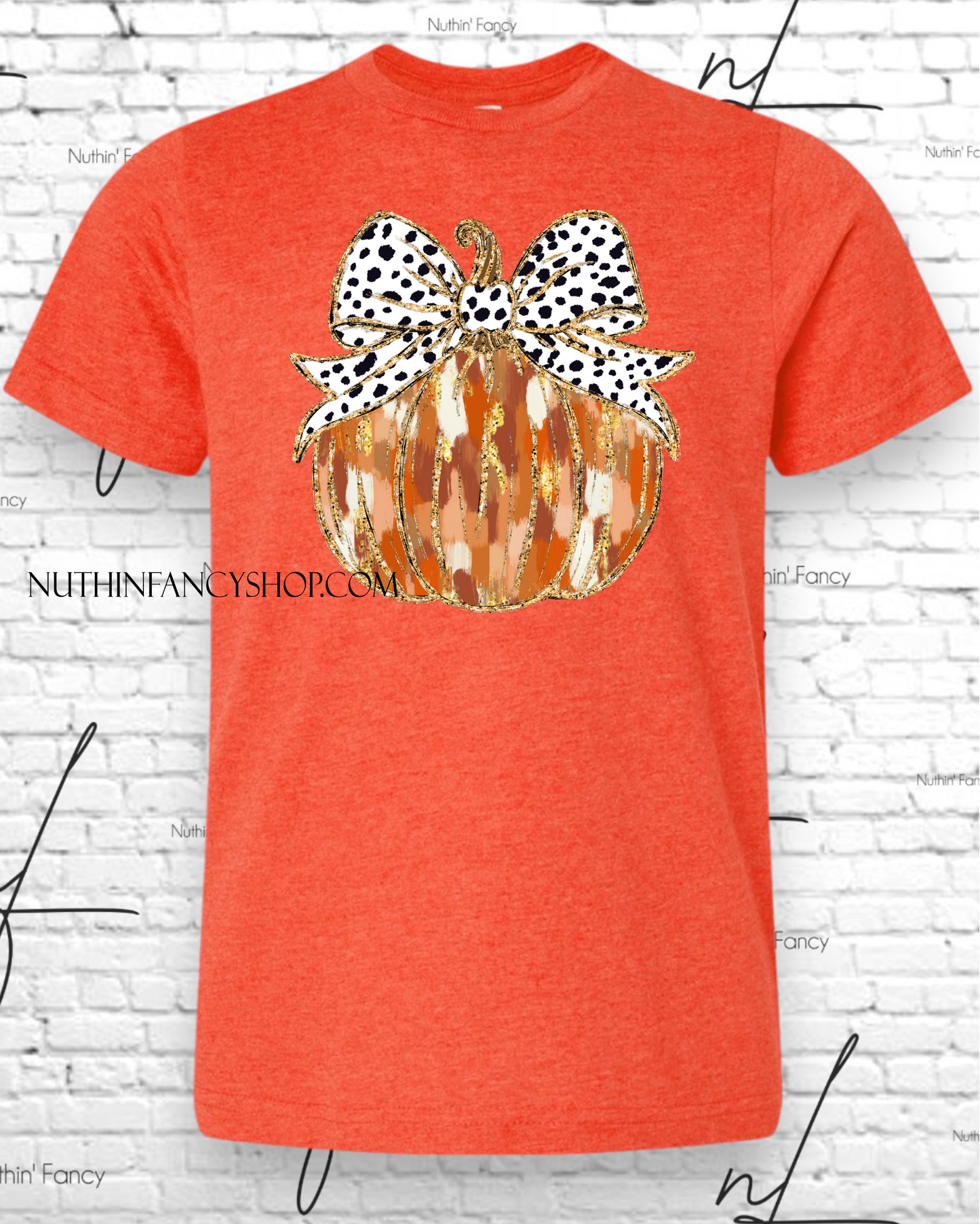 Brush Stroke Pumpkin with Dotted Bow