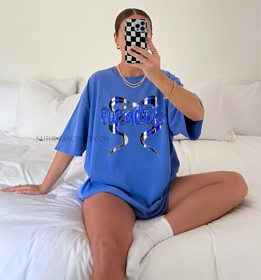 Crusaders Hand Drawn Bow on Royal