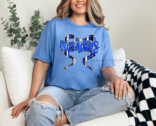 Crusaders Hand Drawn Bow on Royal