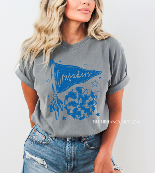 Crusaders Spirit Pennants on Grey