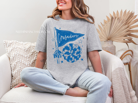 Crusaders Spirit Pennants on Grey