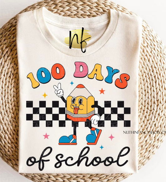 Cute Retro Pencil 100 Days