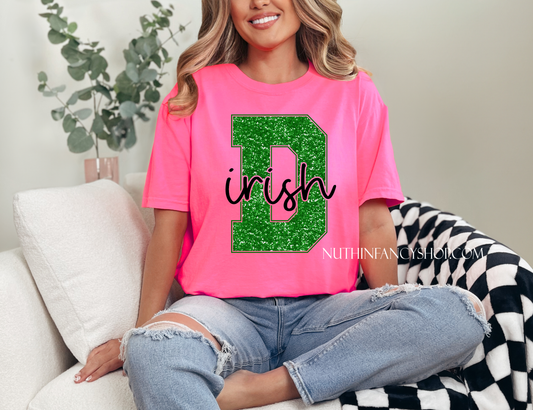 Dublin Faux Glitter on Pink