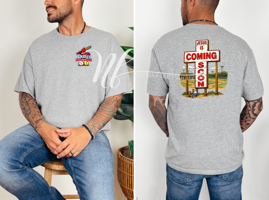 Dudley Jesus is Coming Hand Drawn Cross, Grey