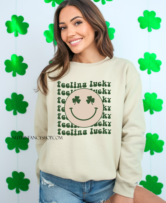 Feeling Lucky Repeat Smiley Natural Cream