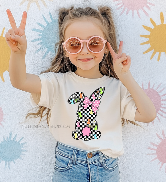 Retro Checkered Bunny, Girl