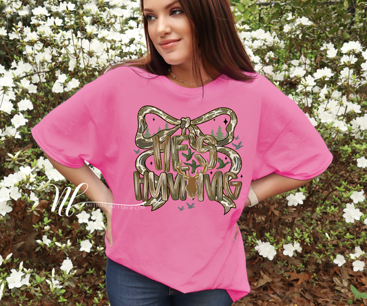 He's Hunting Camo Bow, Pink