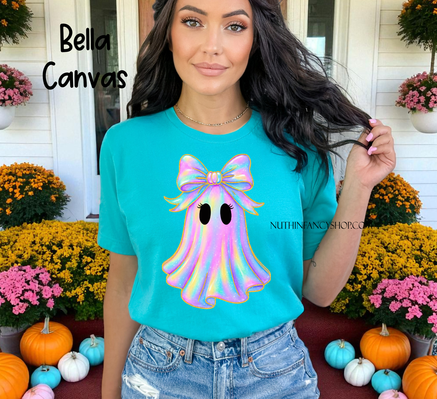 Iridescent Ghost Girly on Turquoise