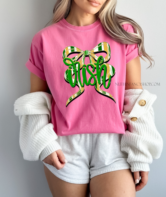 Irish Hand Drawn Bow on Pink