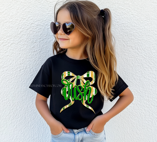 Irish Hand Drawn Bow on Black