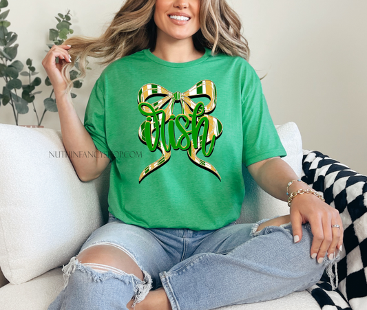 Irish Hand Drawn Bow on Green