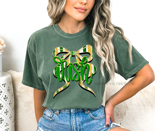 Irish Hand Drawn Bow on Green