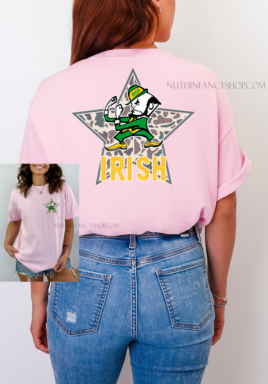 Irish Camo Star on Light Pink