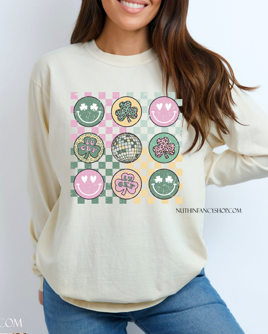 Checkered Retro St. Patrick's Collage, Ivory