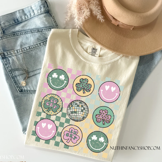 Checkered Retro St. Patrick's Collage, Ivory