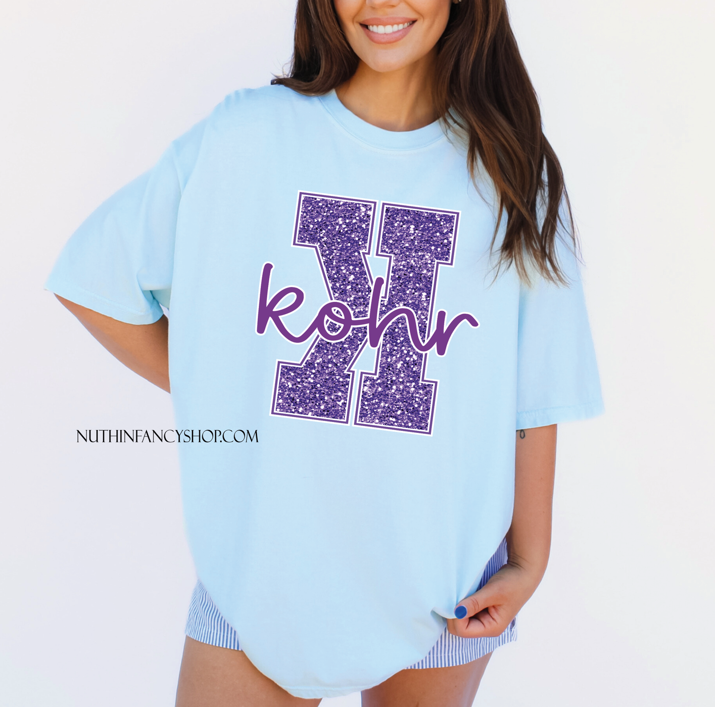 KOHR Faux Glitter on Blue