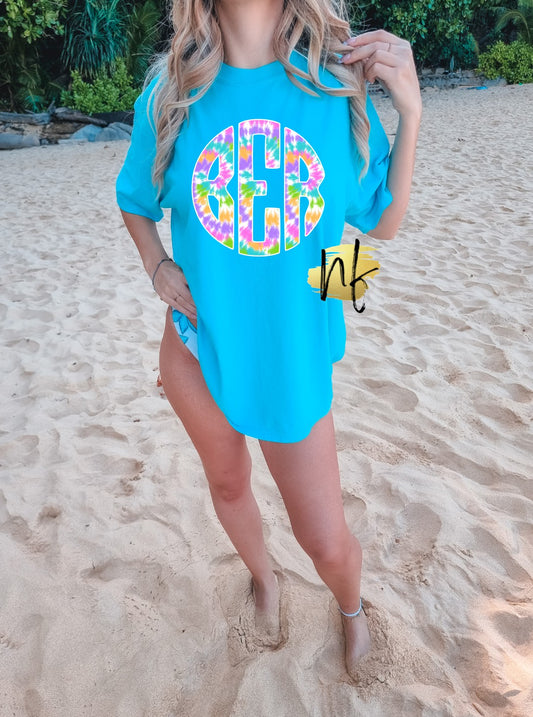 Circle Tie Dye Monogram