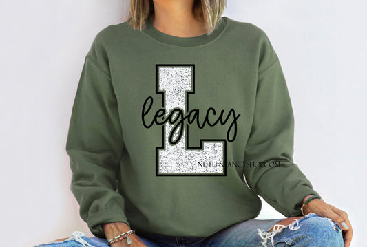 Legacy Bold Faux White Glitter, Green Basic Style