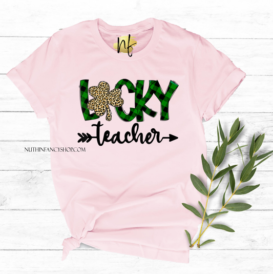 Lucky Teacher Green Plaid