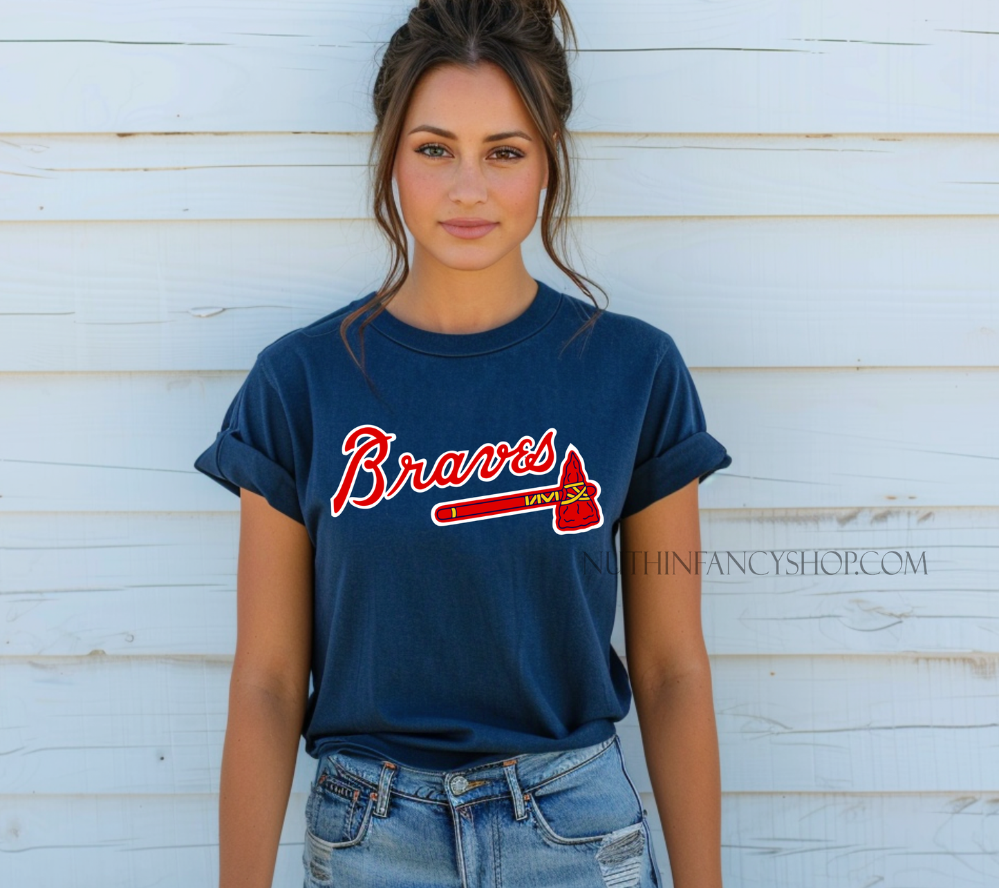 Simple Atlanta Team, Unisex Comfort Colors Washed Out Navy